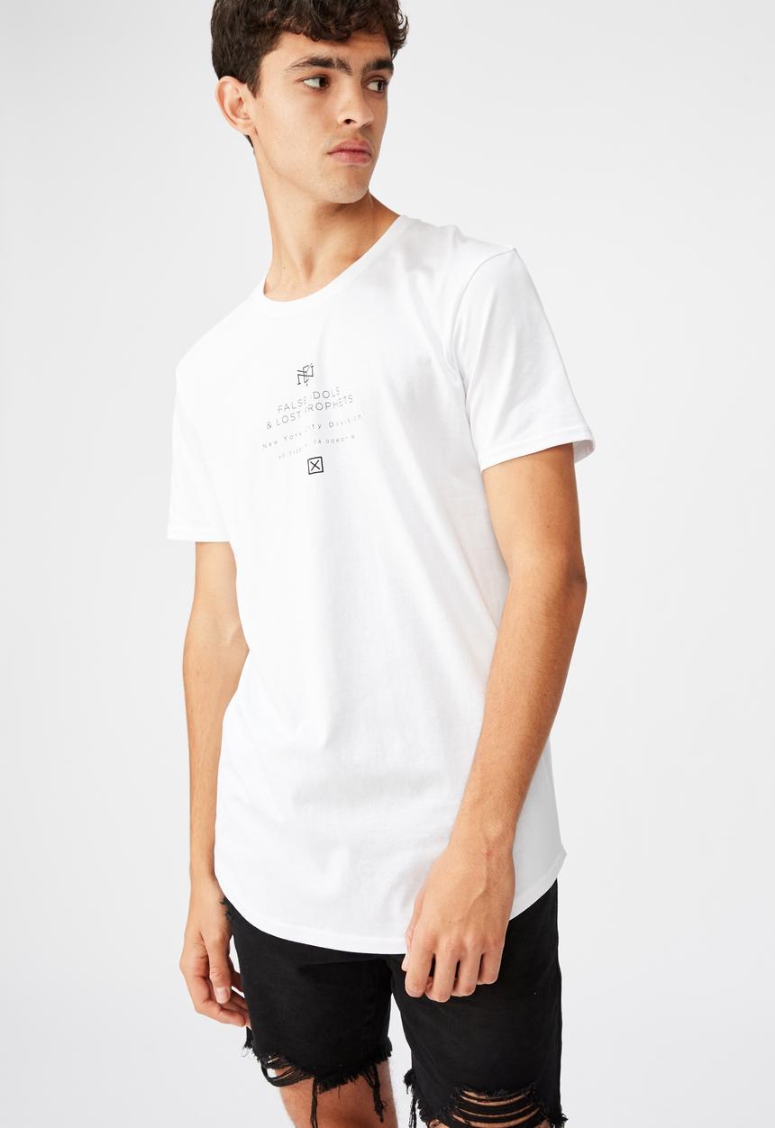 Factorie - Cross prophets curved graphic T-shirt - white