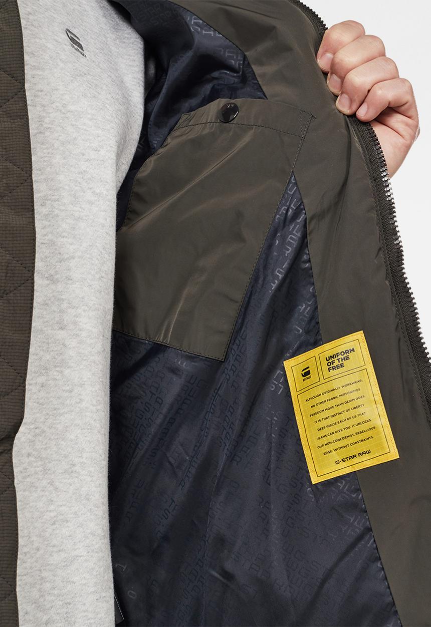 G-STAR - Edla multiquilt hooded jackets  - khaki