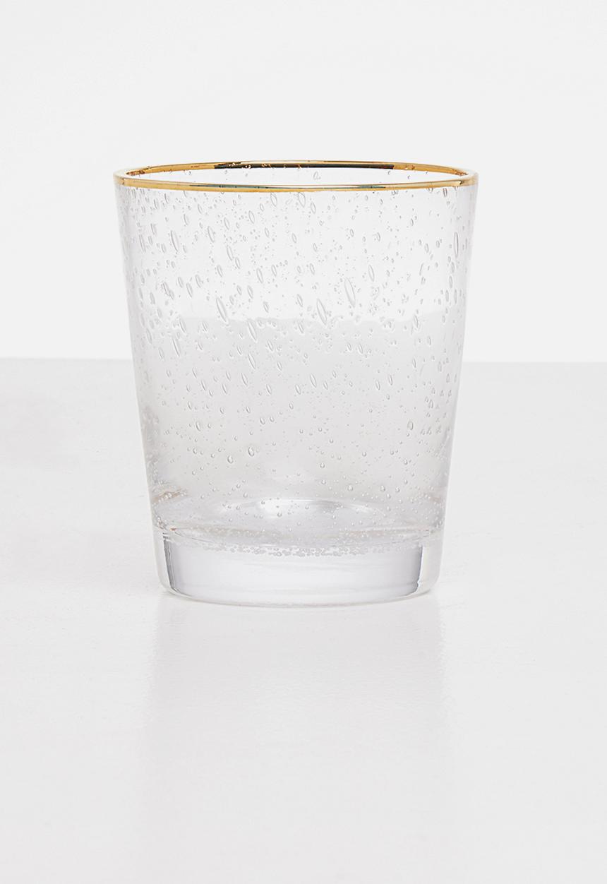 Excellent Houseware - Gold rim water glass set of 2 - clear