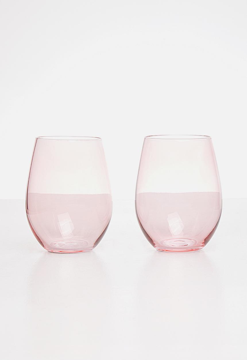 Excellent Houseware - Rose water glass set of 2 - pink