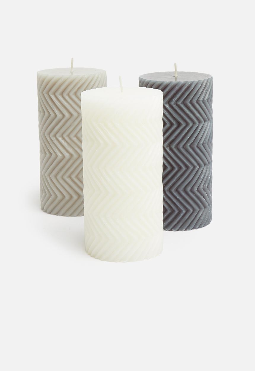 H&S - Prismatic candle - white
