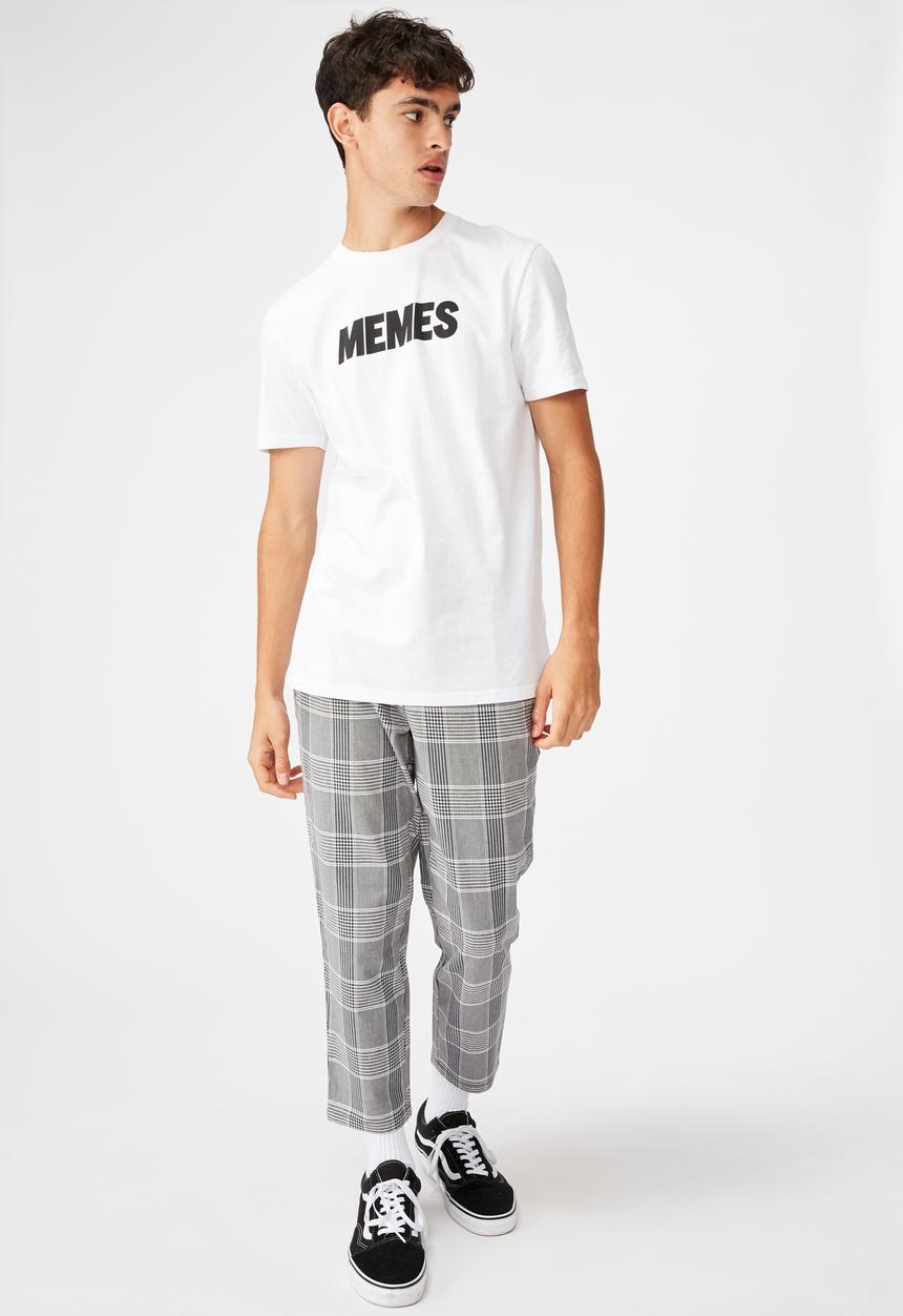 Factorie - Memes slim graphic T-shirt - white