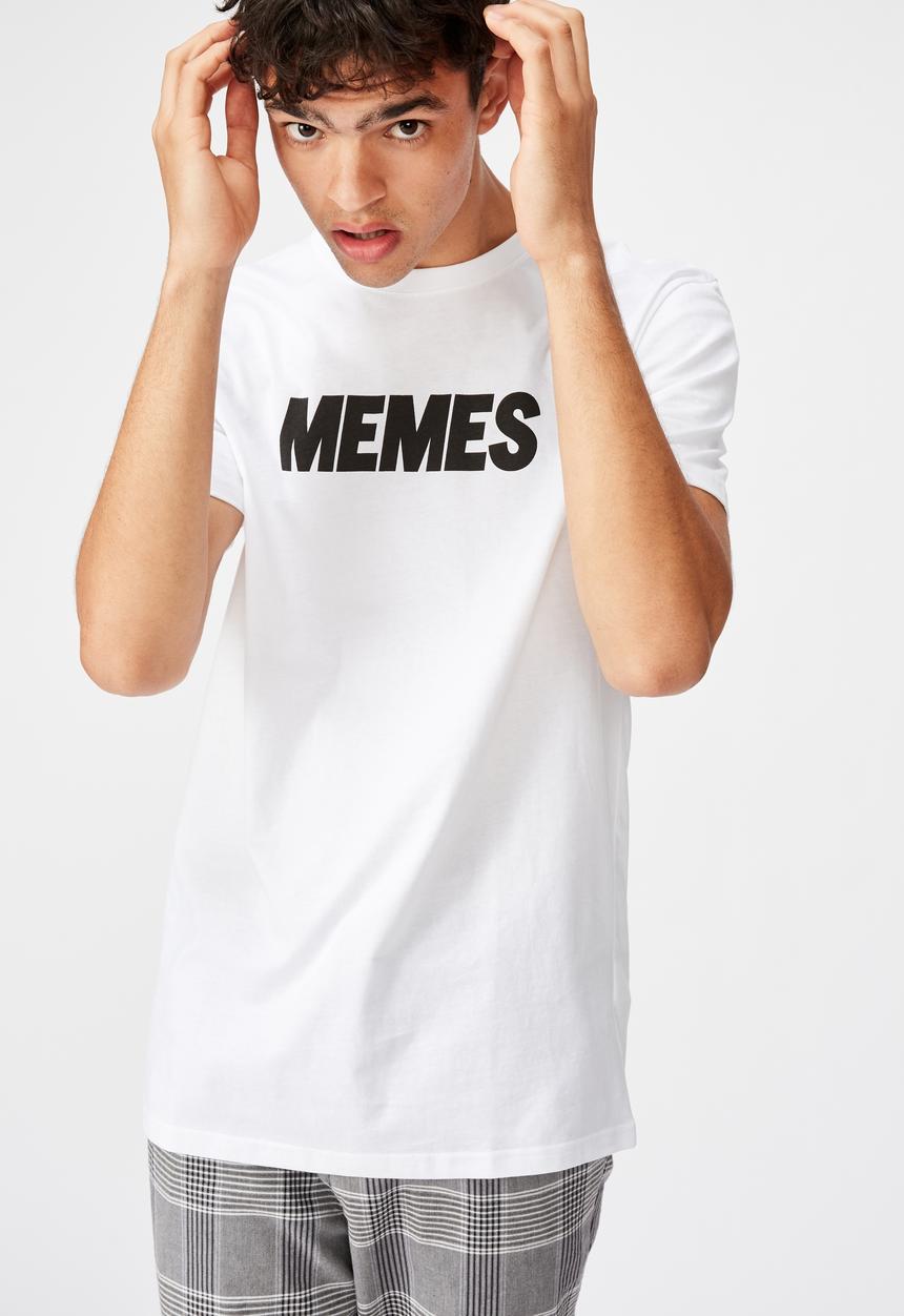 Factorie - Memes slim graphic T-shirt - white