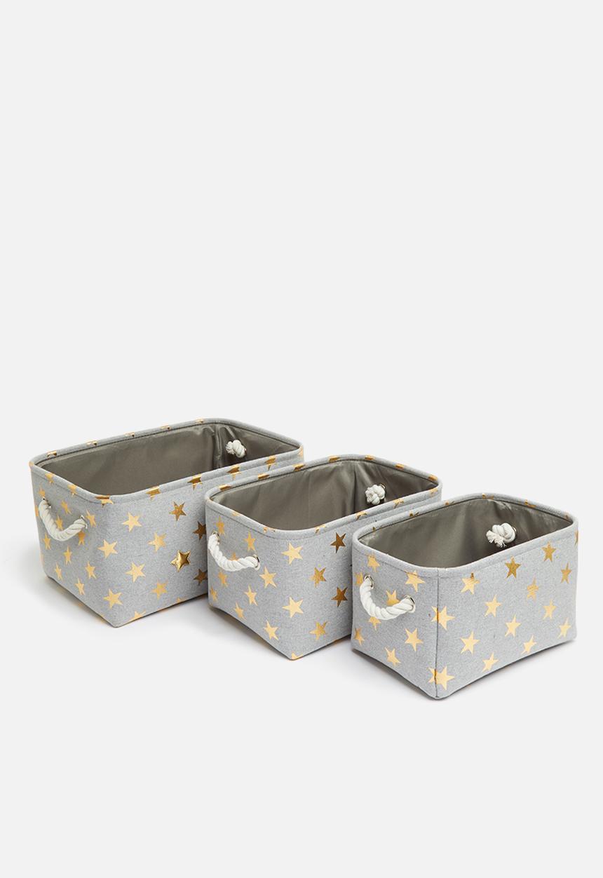 H&S - Star storage set of 3 - grey