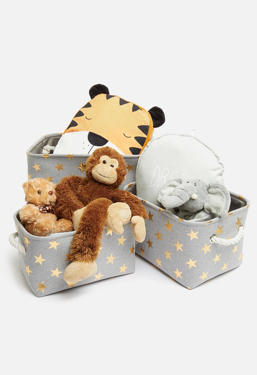 H&S - Star storage set of 3 - grey