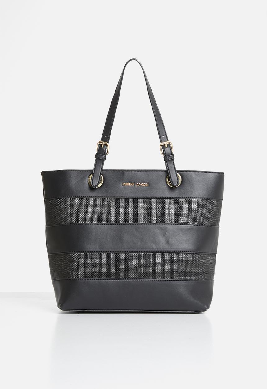 Pierre Cardin - Lucille straw tote - black