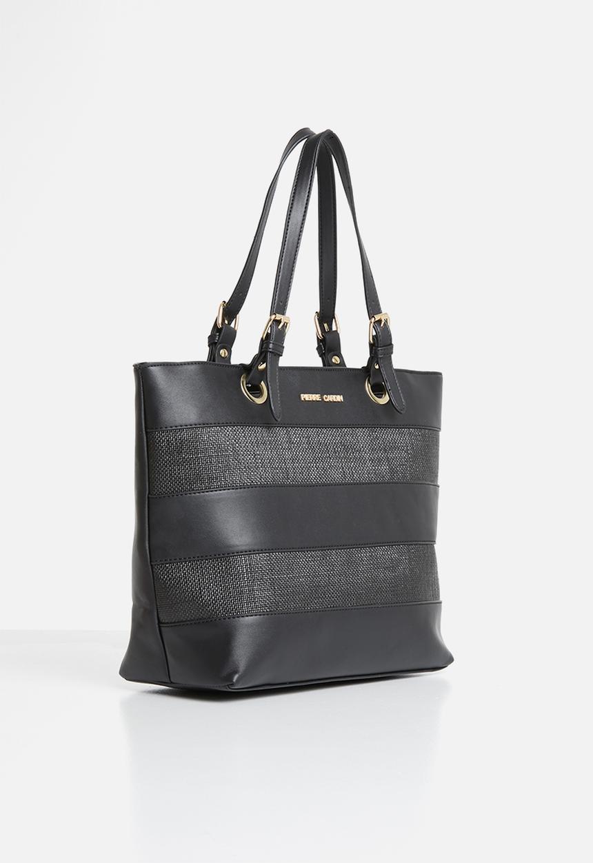 Pierre Cardin - Lucille straw tote - black