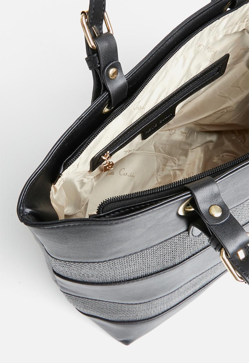 Pierre Cardin - Lucille straw tote - black