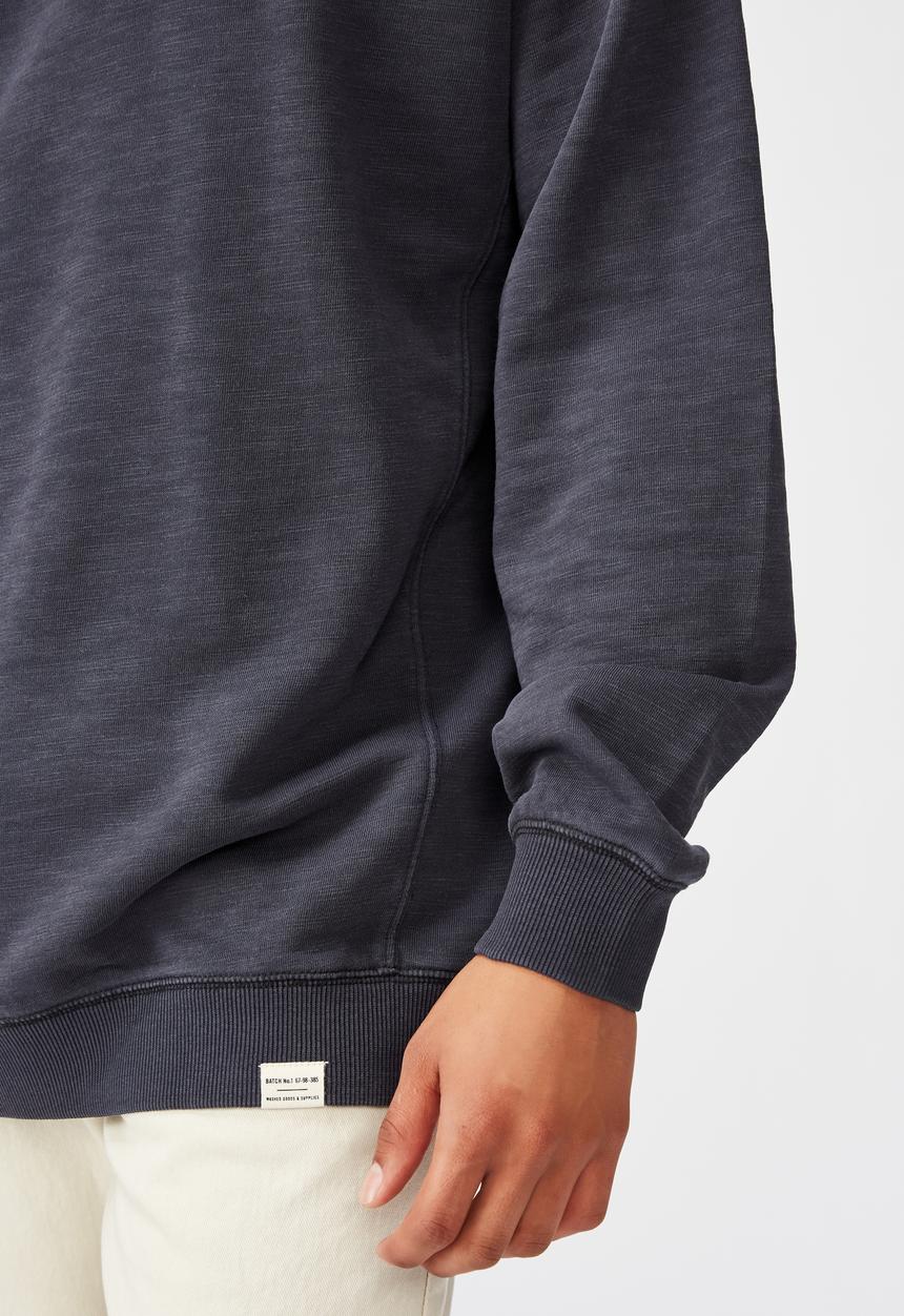 Cotton On - Pigment dyed oversized crew - navy