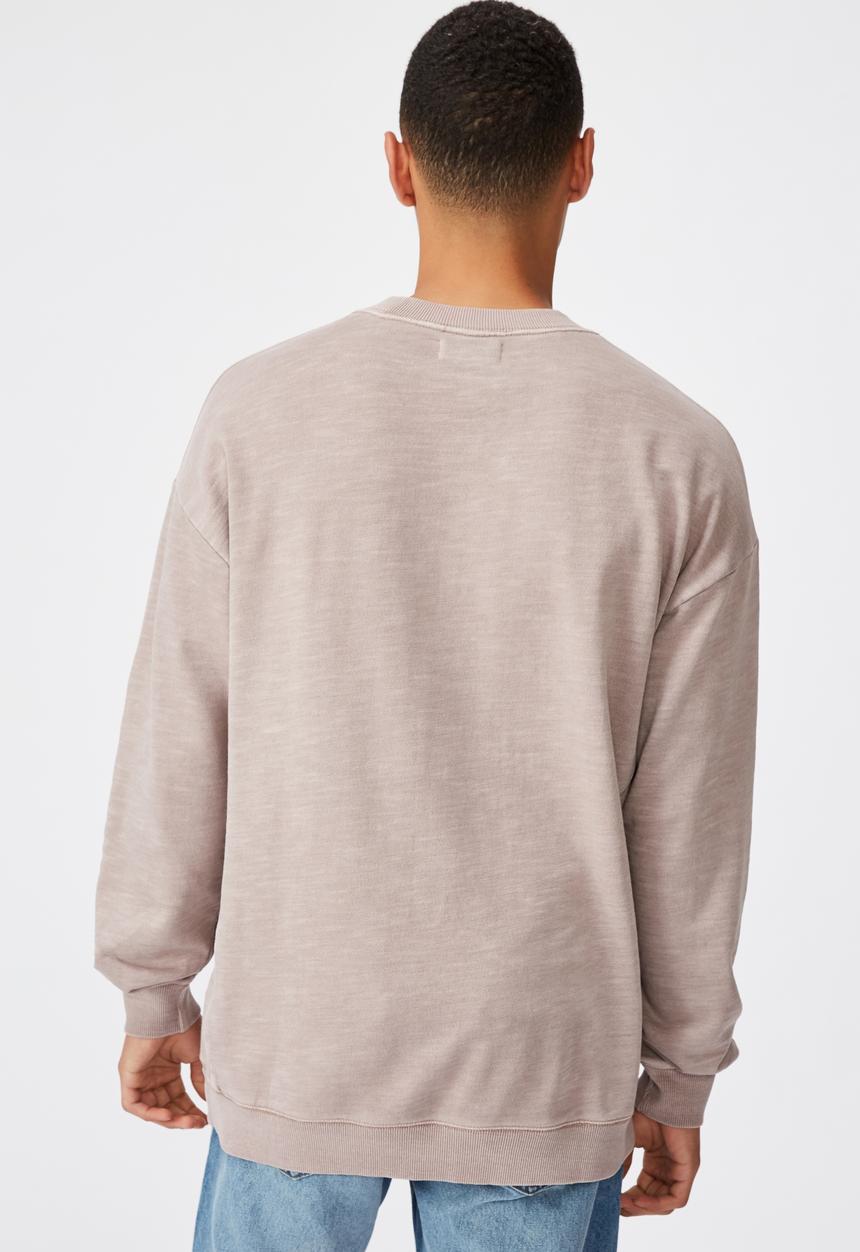 Cotton On - Pigment dyed oversized crew - musk