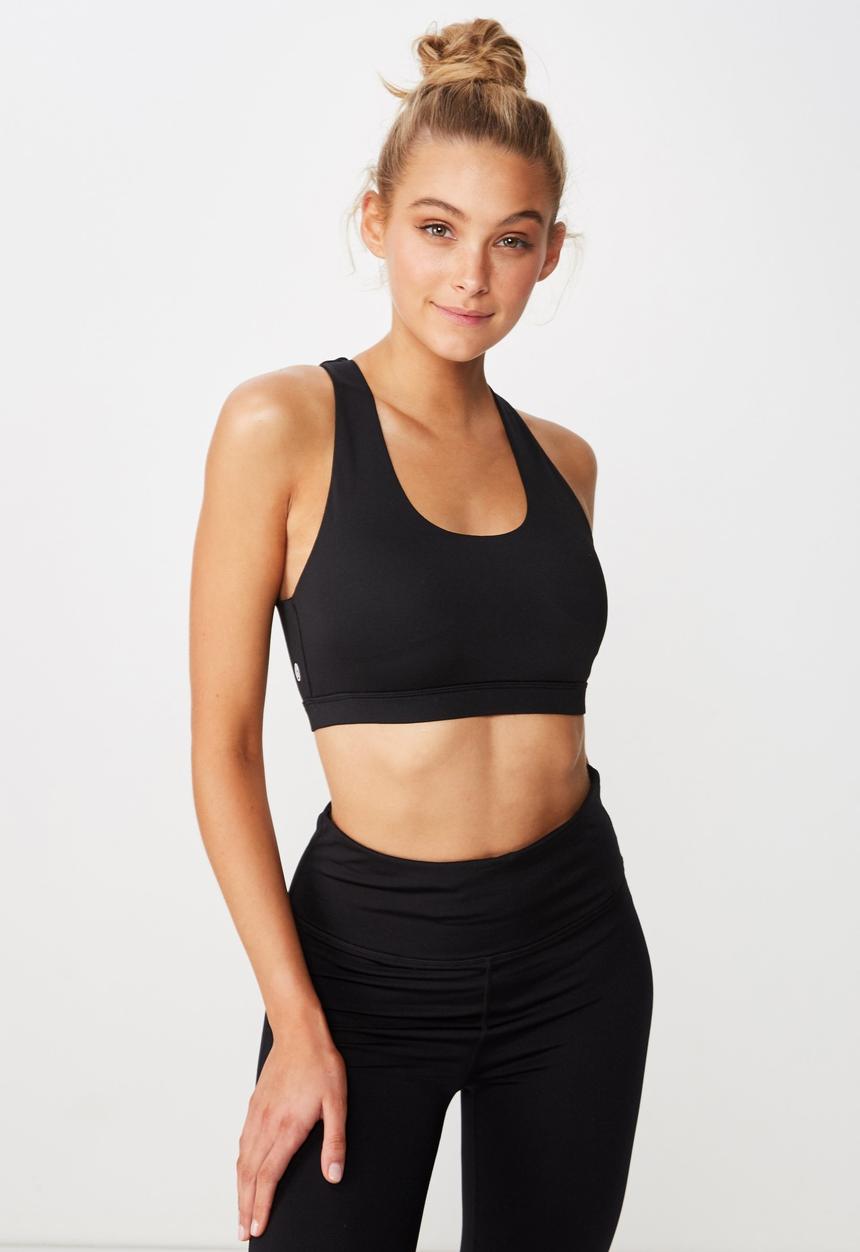 Cotton On - Workout cut out crop - black