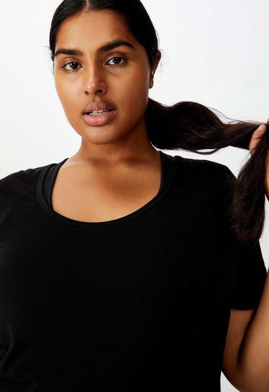 Cotton On - Curve gym T-shirt - black