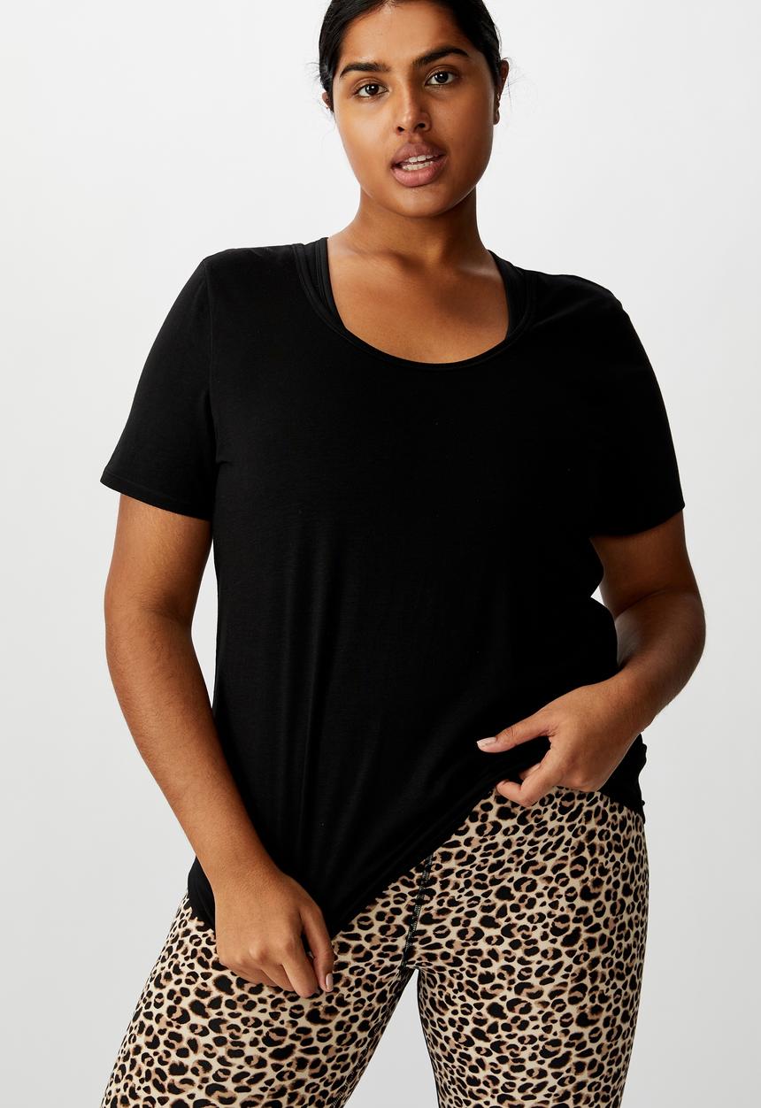 Cotton On - Curve gym T-shirt - black