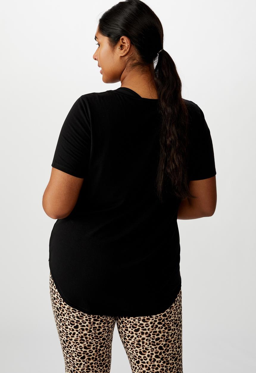 Cotton On - Curve gym T-shirt - black