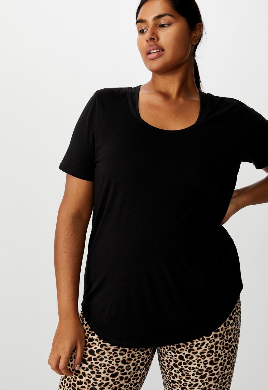 Cotton On - Curve gym T-shirt - black