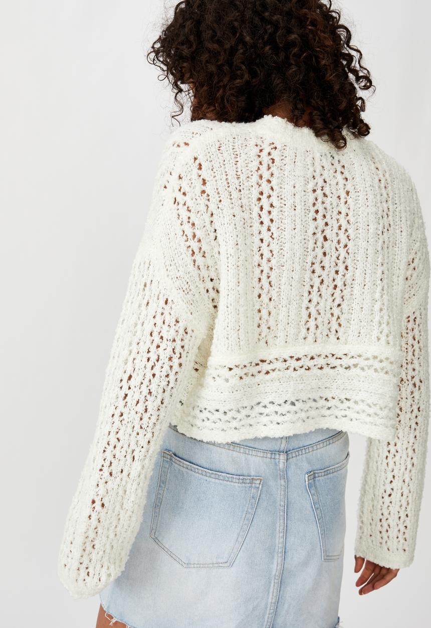 Cotton On - Wide sleeve chopped pullover - white