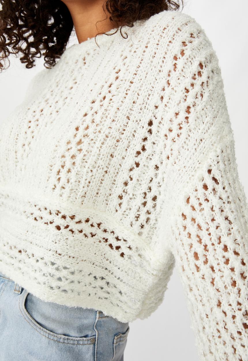 Cotton On - Wide sleeve chopped pullover - white