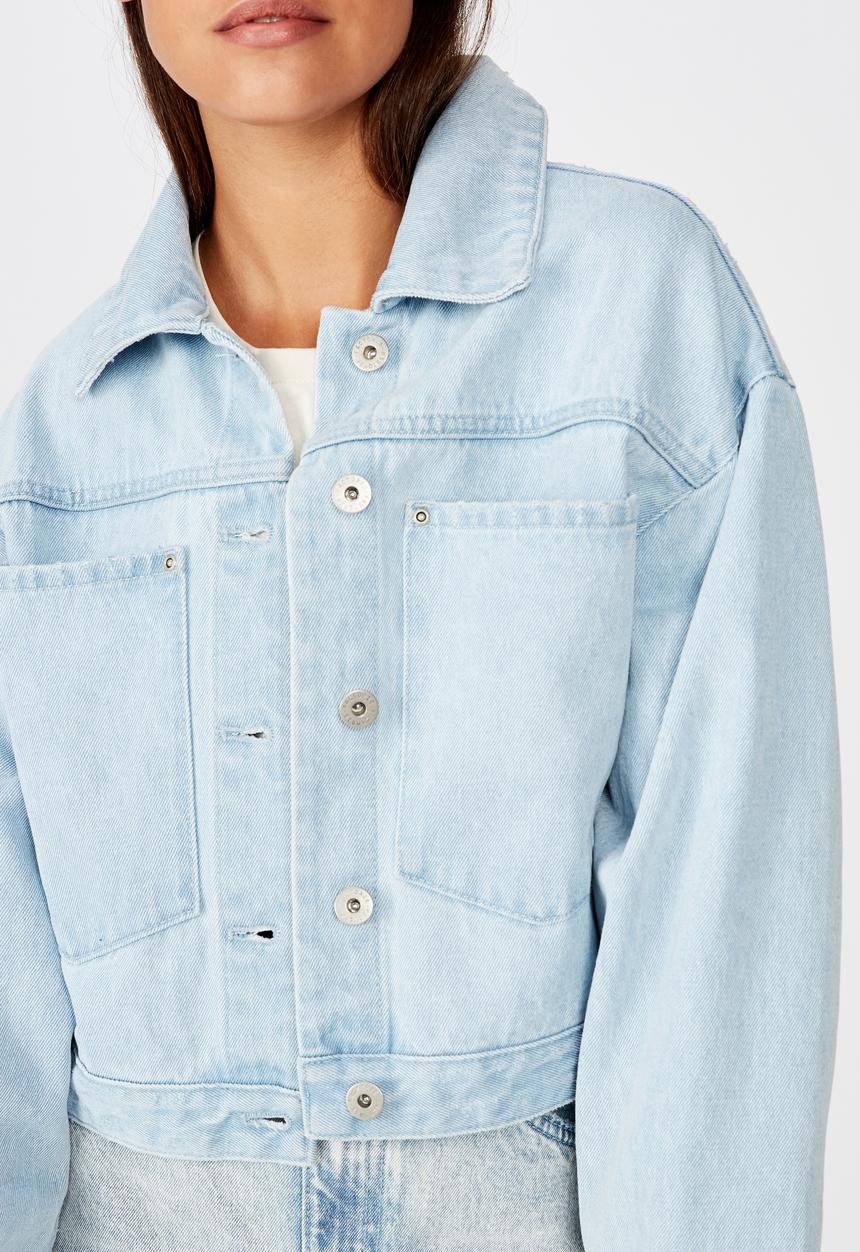 Factorie - Patch pocket denim jacket - blue