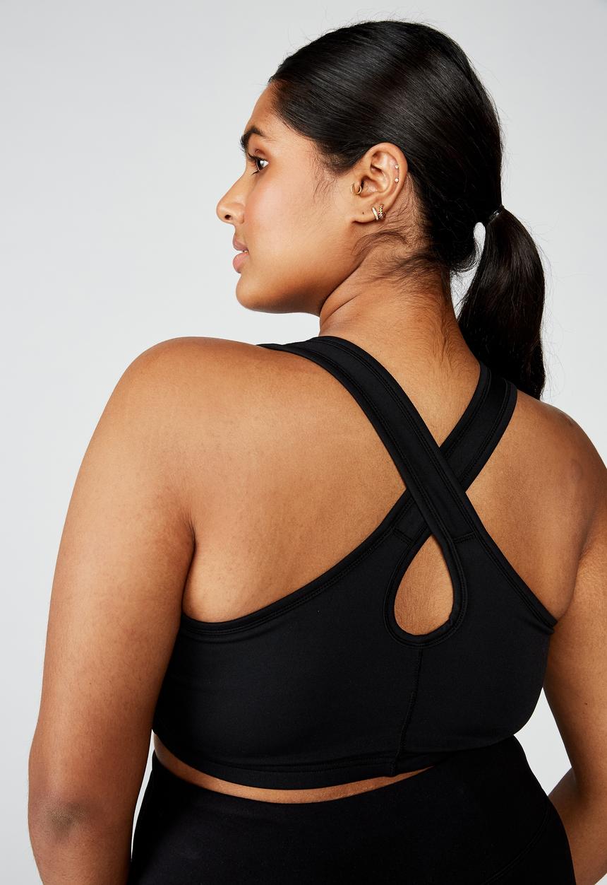 Cotton On - Curve workout cutout crop - black