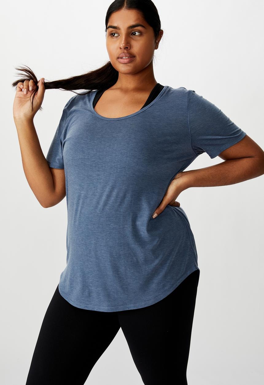 Cotton On - Curve gym T-shirt - blue