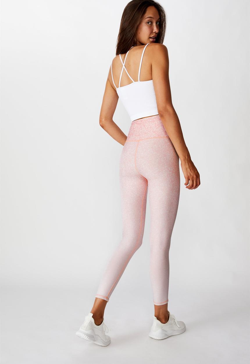 Cotton On - Reversible 7/8 tight  ditsy texture  - ombre & pink