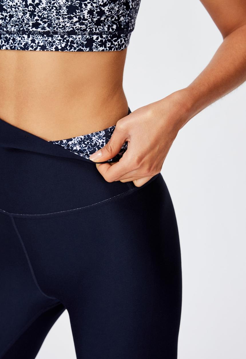 Cotton On - Reversible 7/8 tight  ditsy texture  - ombre & navy