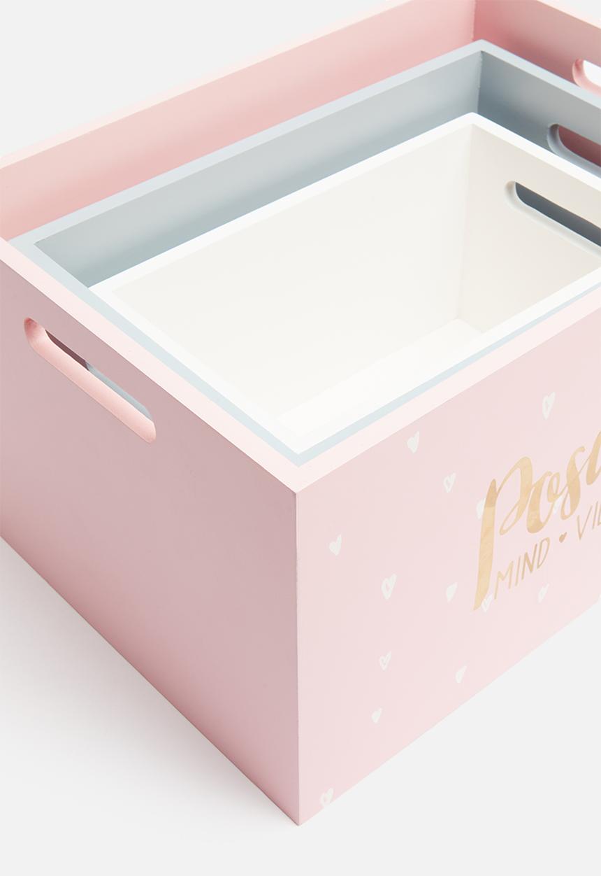 H&S - Crate set of 3 - blue & pink