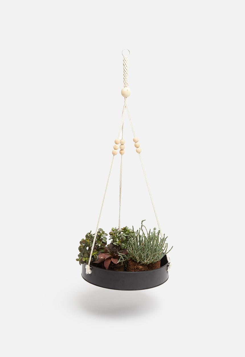 H&S - Sienna hanging planter - black