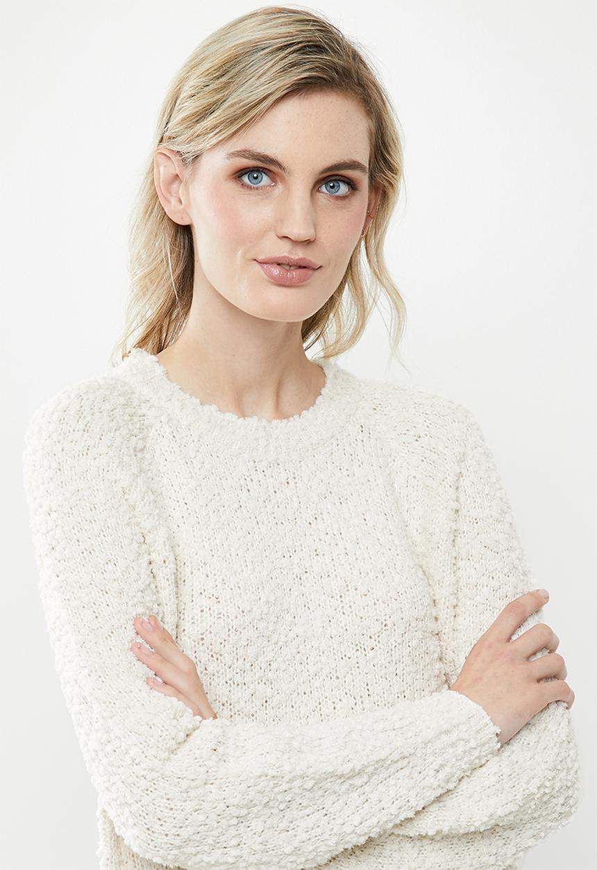 Vero Moda - Agnes o-neck blouse - cream