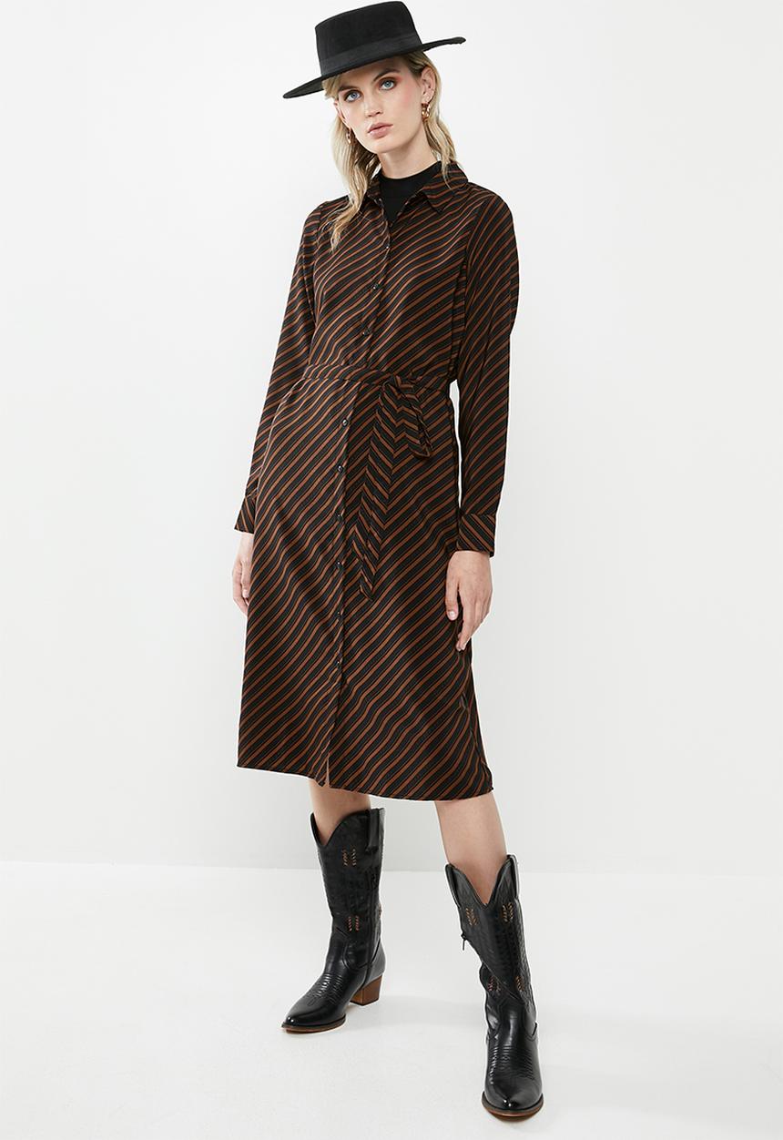 Vero Moda - Jane shirt dress - black & brown 