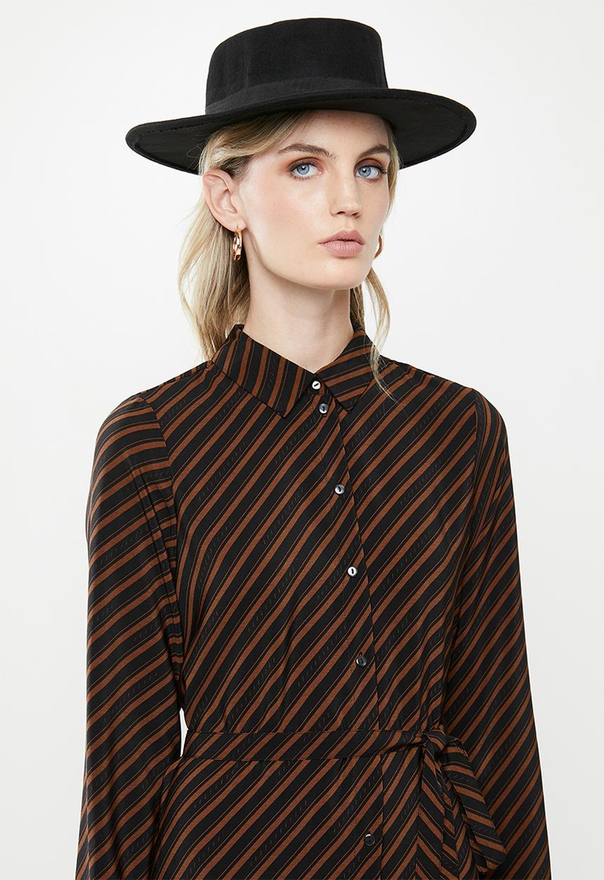 Vero Moda - Jane shirt dress - black & brown 