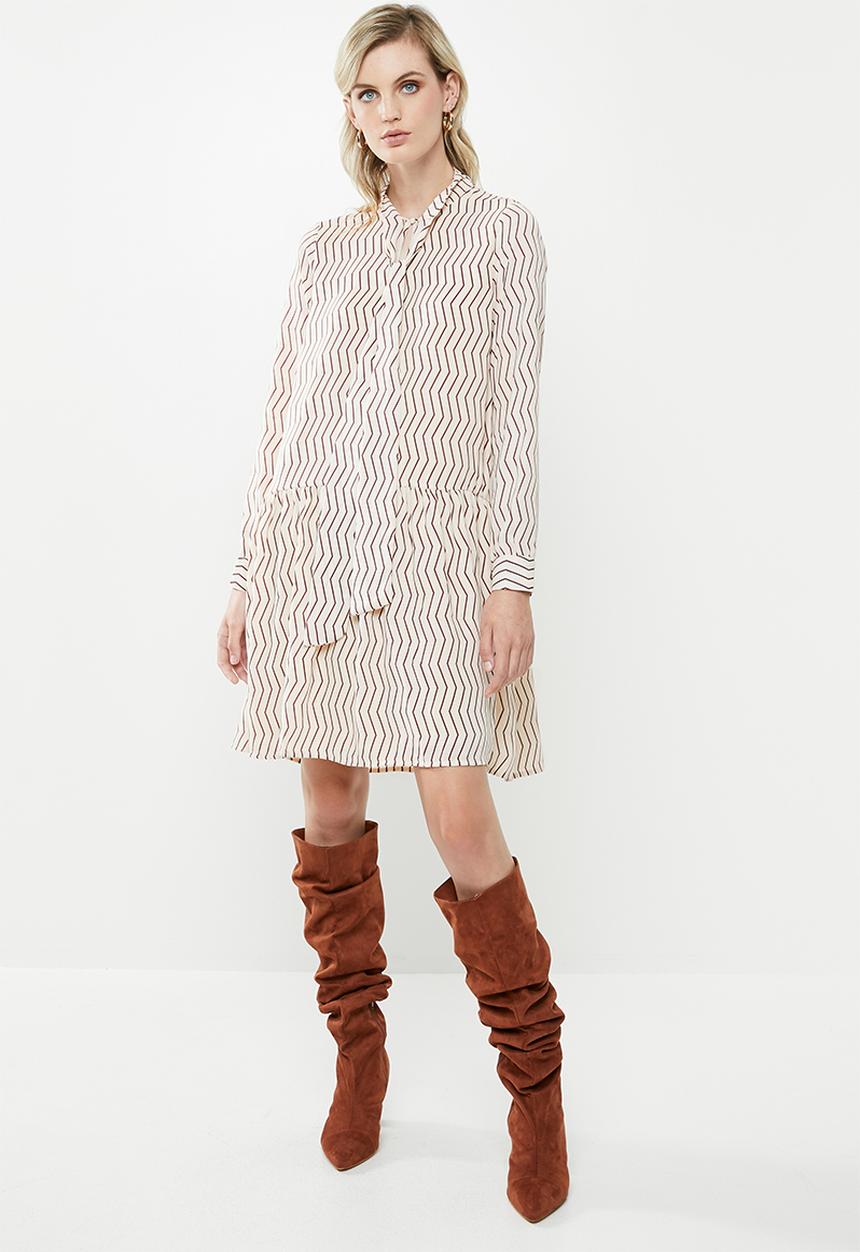 Vero Moda - In your dreams dress - cream & brown 