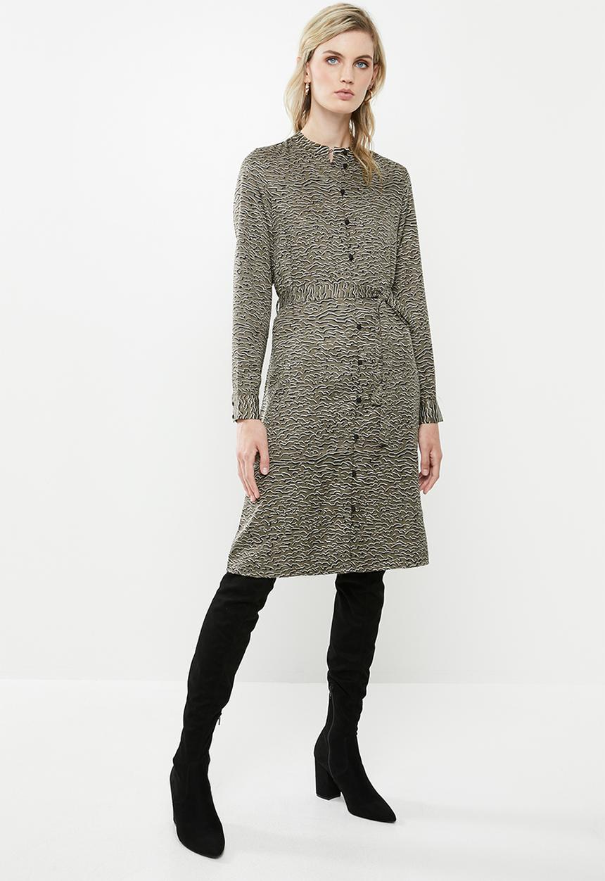 Vero Moda - Tessa shirt dress - khaki & black 