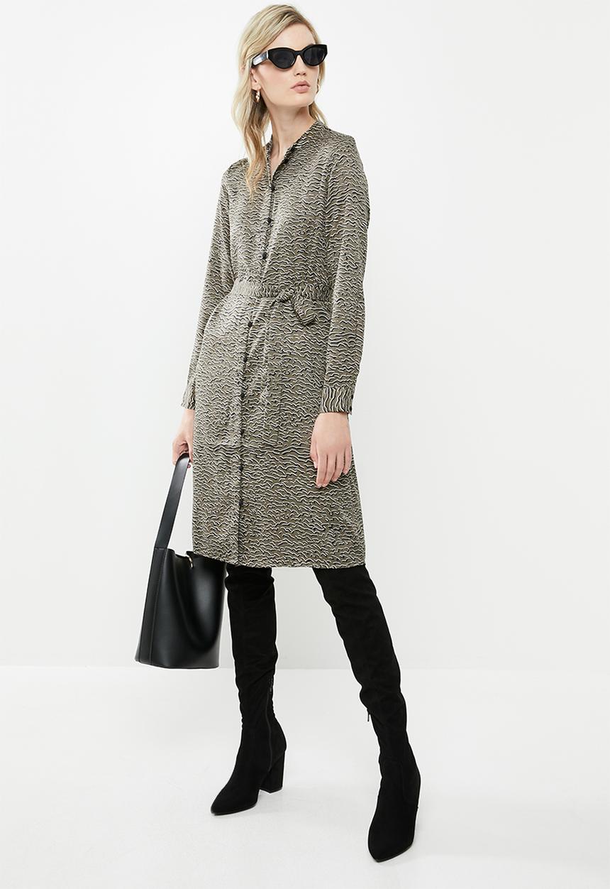Vero Moda - Tessa shirt dress - khaki & black 