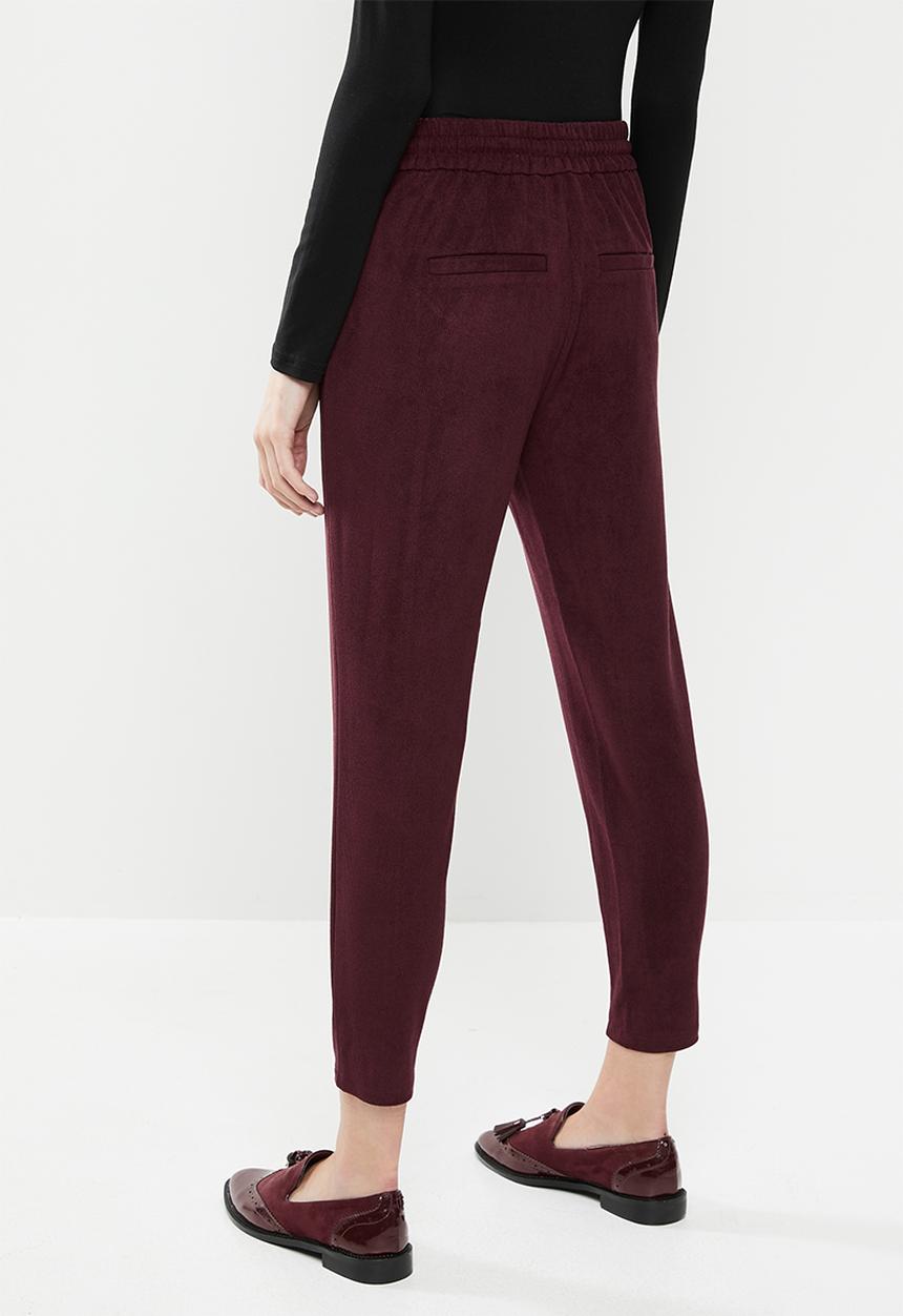 Vero Moda - Eva loose soft cord pants - burgundy