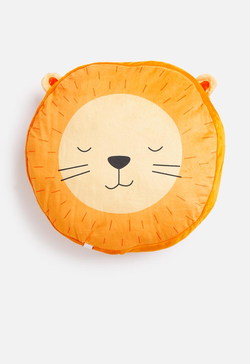 H&S - Lion face cushion - orange & yellow 