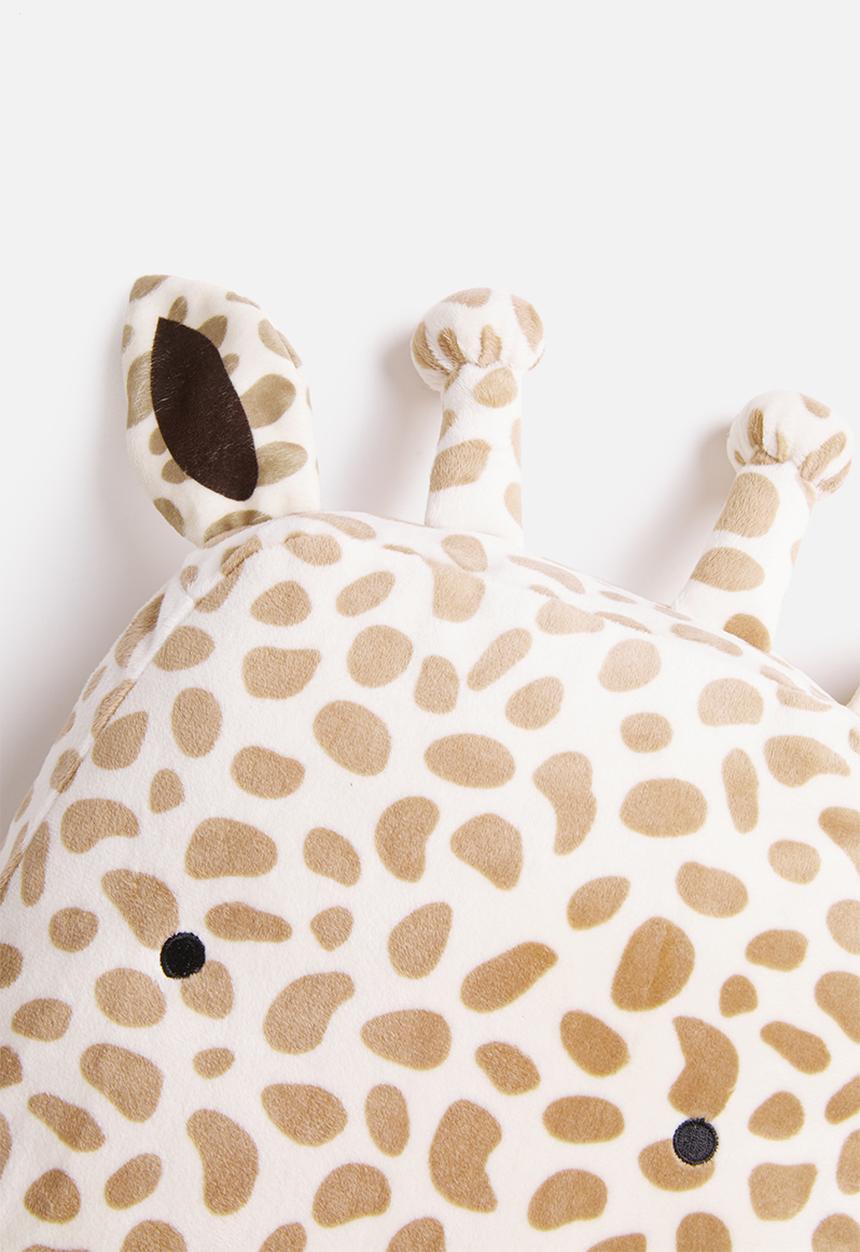H&S - Giraffe face cushion - cream & brown 