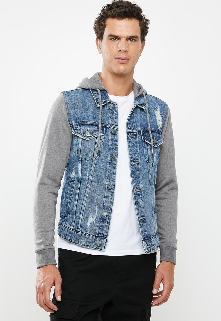 Only & Sons - Coin hood trucker - blue