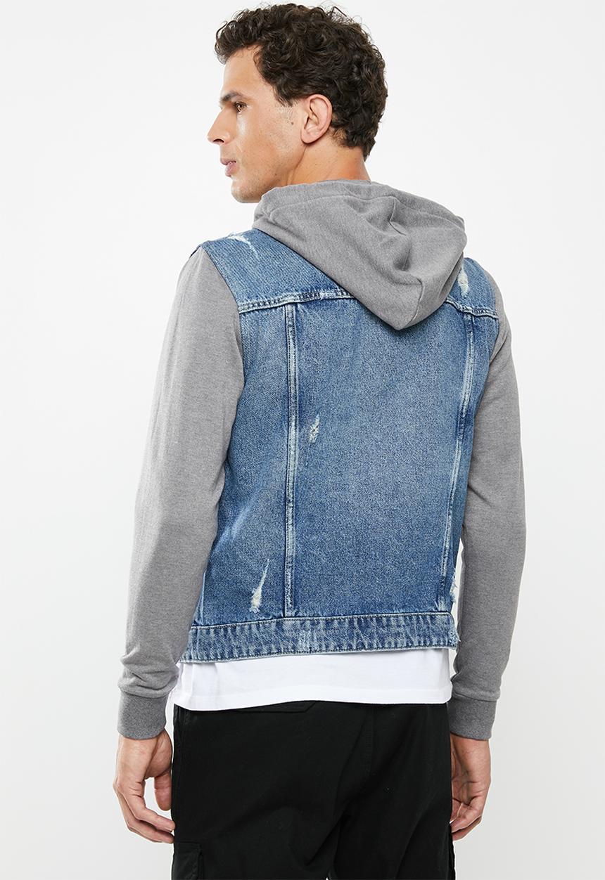 Only & Sons - Coin hood trucker - blue