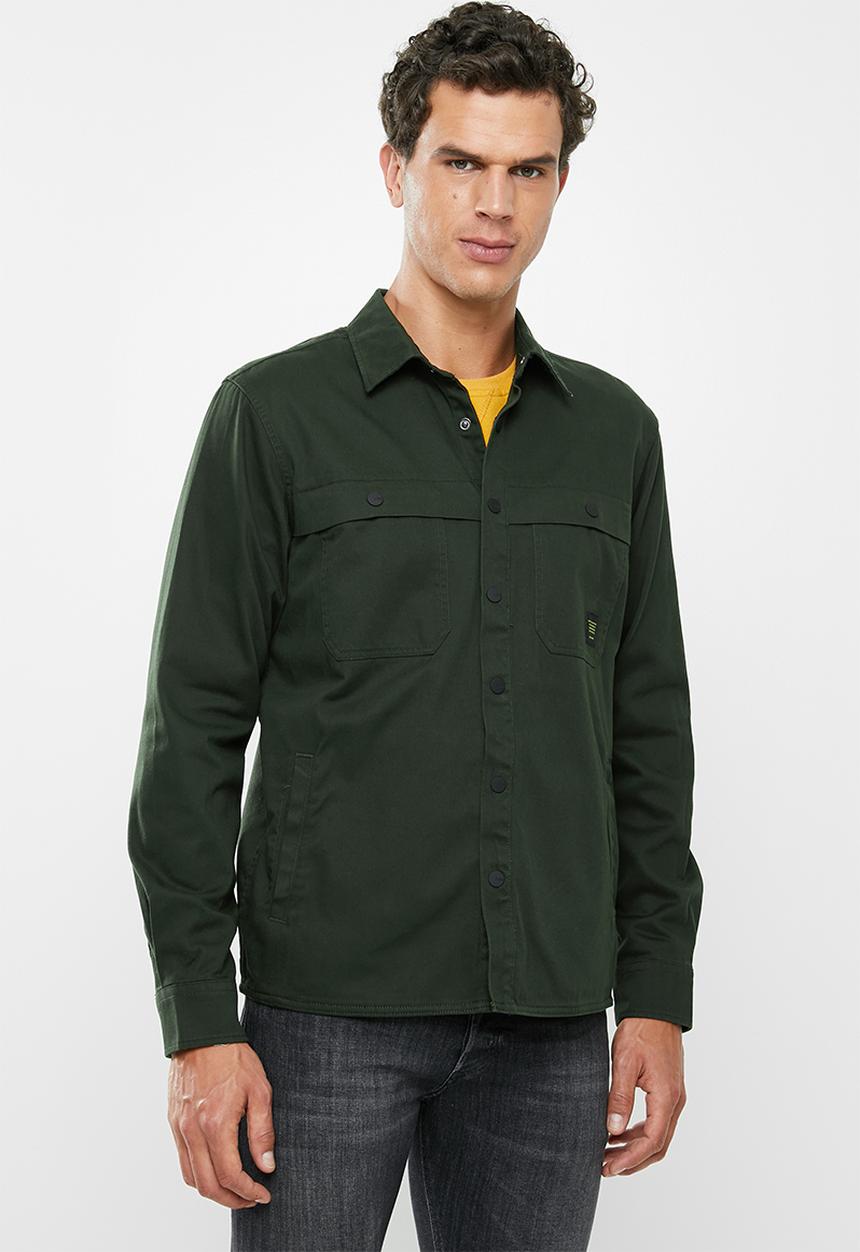 Only & Sons - Gavin long sleeve twill workwear overshirt - khaki