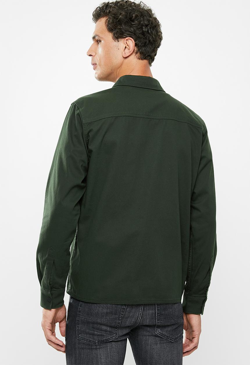 Only & Sons - Gavin long sleeve twill workwear overshirt - khaki