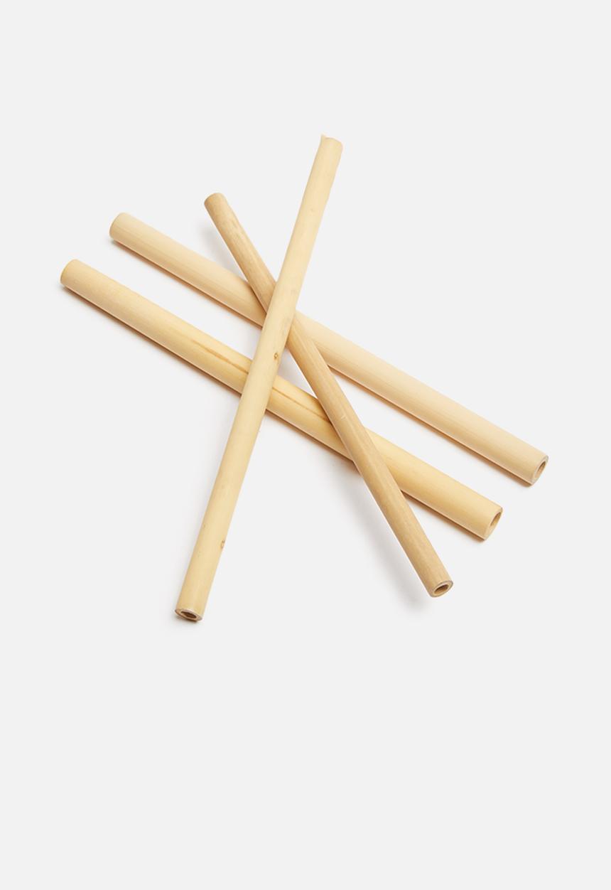 H&S - Straw bamboo set 8 piece - brown