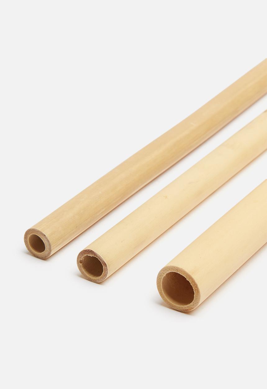H&S - Straw bamboo set 8 piece - brown