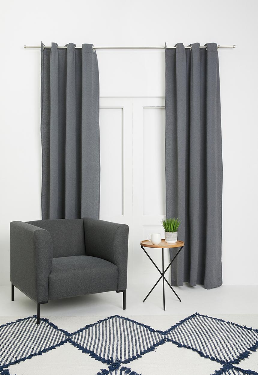 H&S - Rey eyelet curtain - charcoal