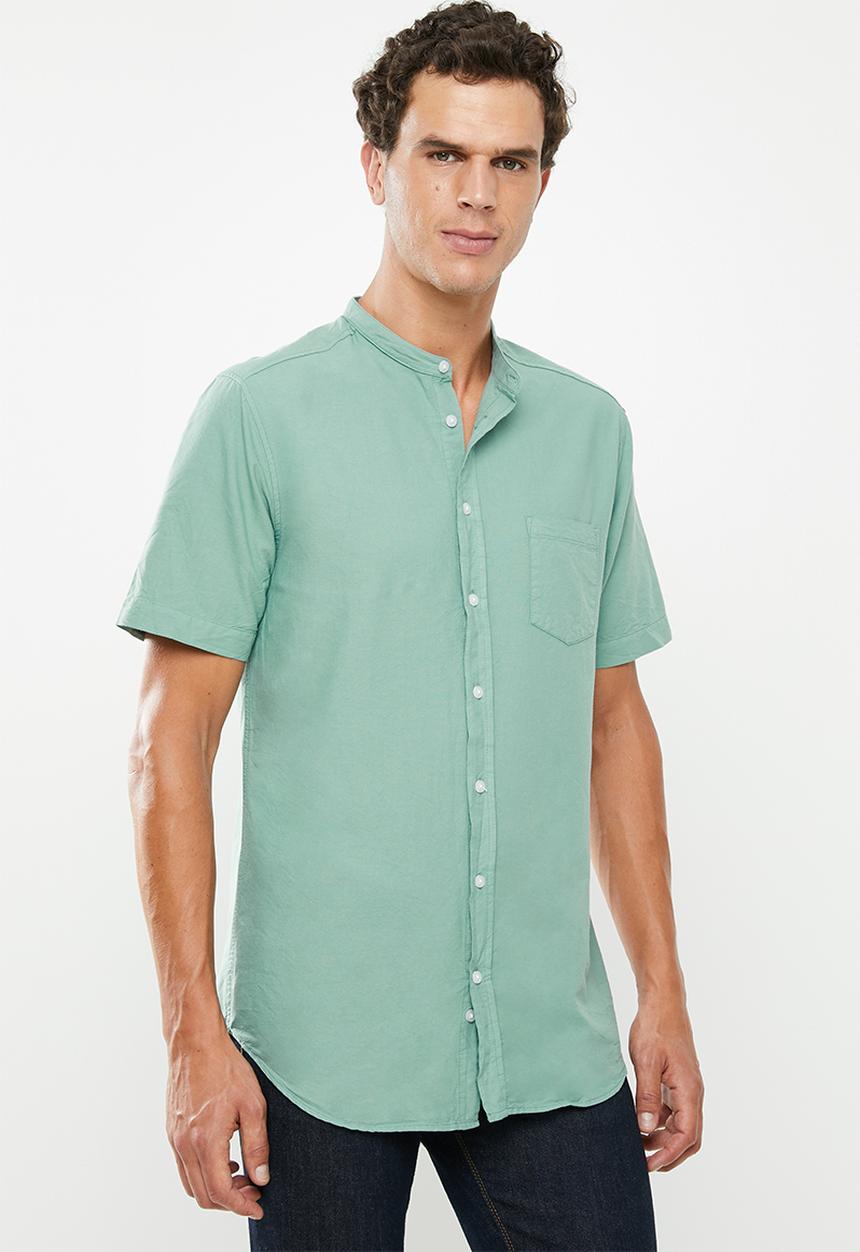 Superbalist - Oxford mandarin shirt - green