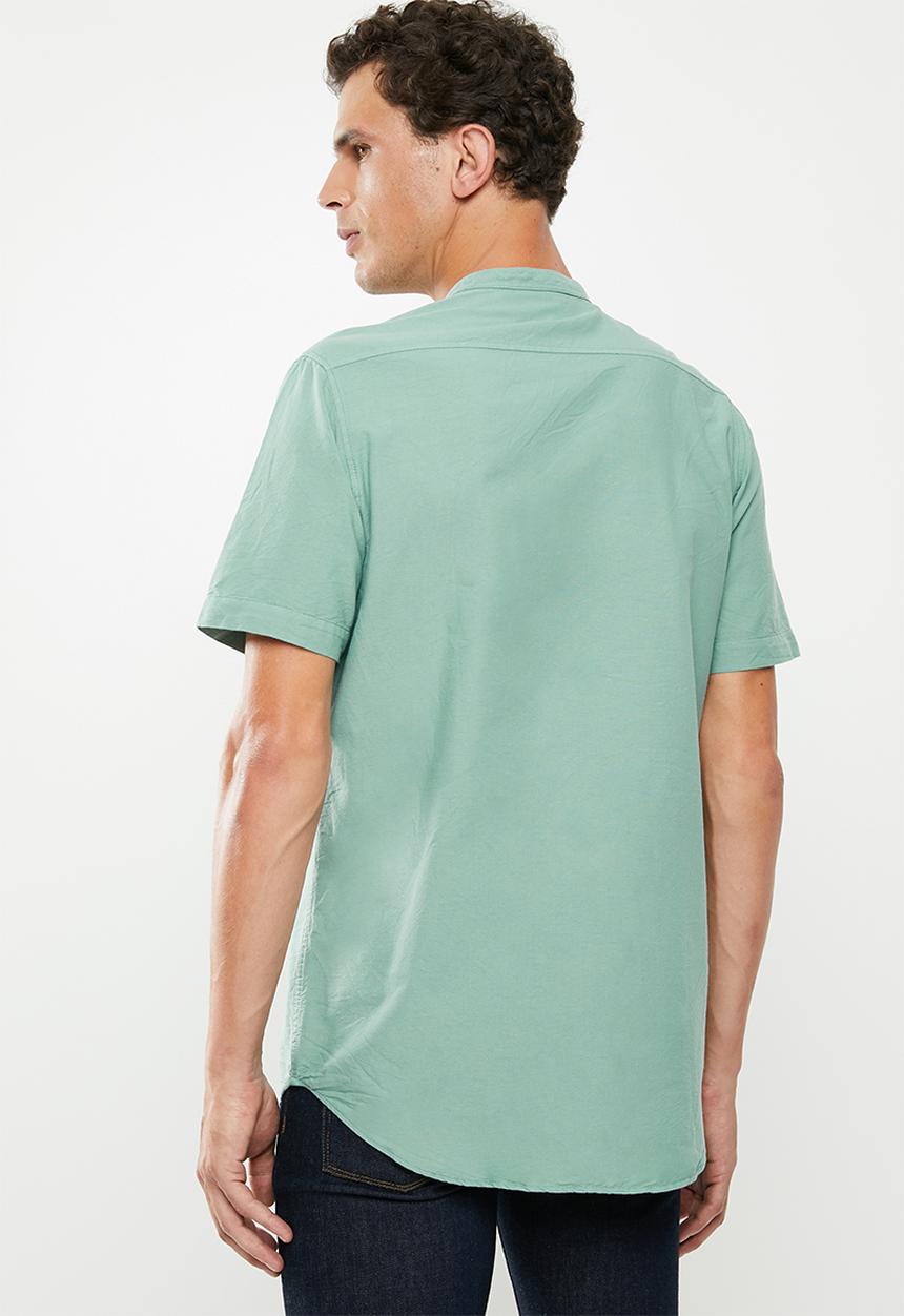 Superbalist - Oxford mandarin shirt - green