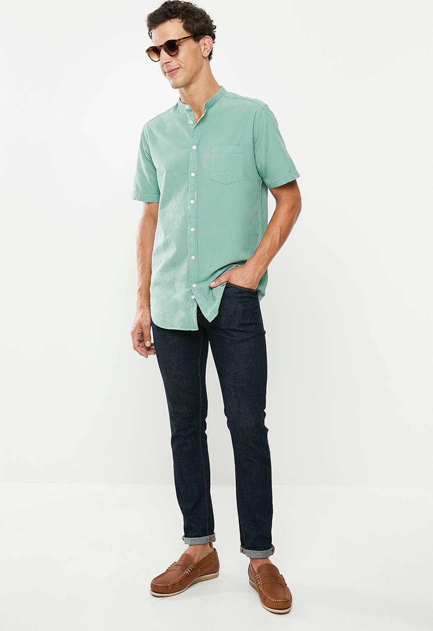 Superbalist - Oxford mandarin shirt - green