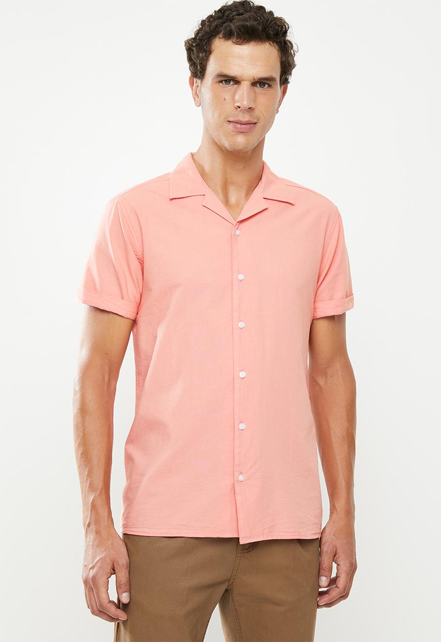 Superbalist - Cuban collar shirt - coral