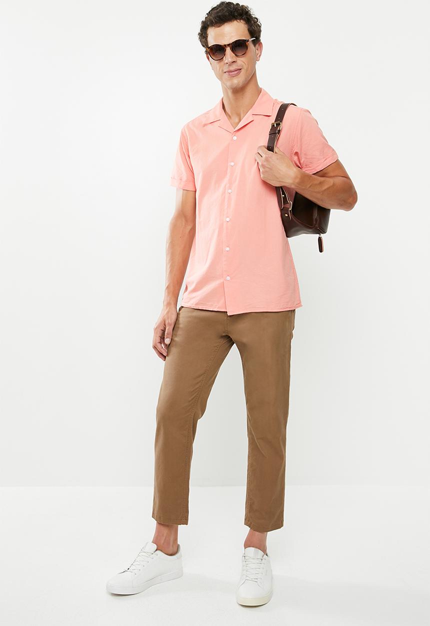 Superbalist - Cuban collar shirt - coral