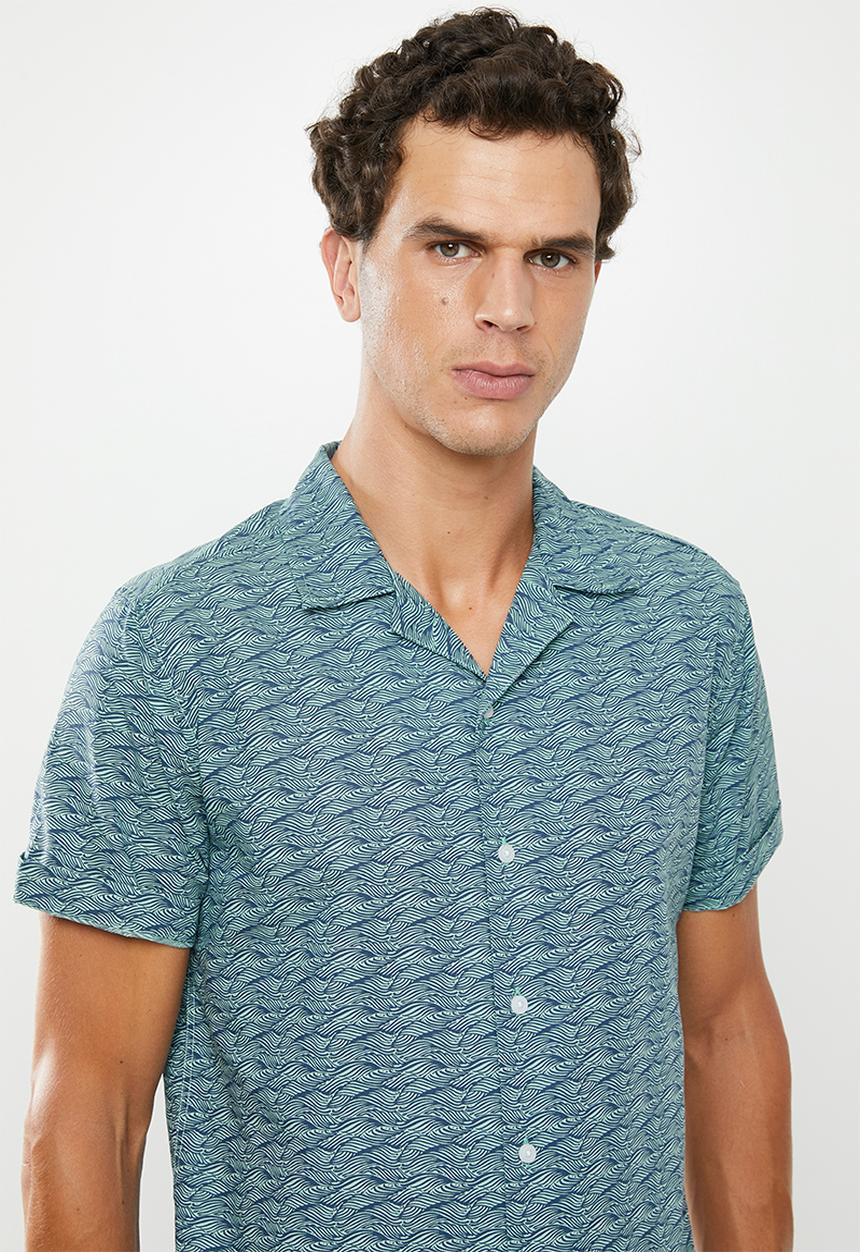 Superbalist - Cuban collar shirt - blue 